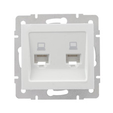 Розетка двойная компьютерная RJ-45 LEZARD Rain белая 703-0288-141