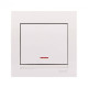 Выключатель одноклавишный с подсветкой LEZARD Deriy белый 702-0202-111