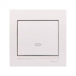 Выключатель одноклавишный промежуточный LEZARD Deriy белый 702-0202-107