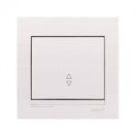 Выключатель одноклавишный проходной LEZARD Deriy белый 702-0202-105