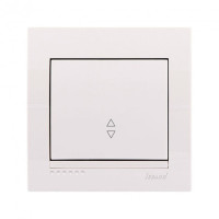 Выключатель одноклавишный проходной LEZARD Deriy белый 702-0202-105