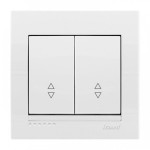 Выключатель двухклавишный проходной LEZARD Deriy белый 702-0202-106