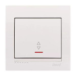 Выключатель одноклавишный проходной с подсветкой LEZARD Deriy белый 702-0202-114