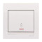 Выключатель одноклавишный проходной с подсветкой LEZARD Deriy белый 702-0202-114