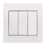 Выключатель трехклавишный LEZARD Deriy белый 702-0202-109