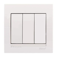 Выключатель трехклавишный LEZARD Deriy белый 702-0202-109