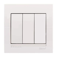 Выключатель трехклавишный LEZARD Deriy белый 702-0202-109