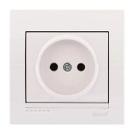 Розетка одинарная б/з LEZARD Deriy белая