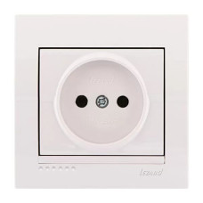Розетка одинарная б/з LEZARD Deriy белая