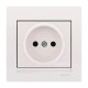 Розетка одинарная б/з LEZARD Deriy белая