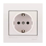 Розетка одинарная з/з LEZARD Deriy белая 702-0202-122В