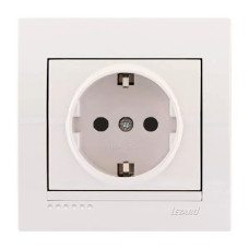 Розетка одинарная з/з LEZARD Deriy белая 702-0202-122В