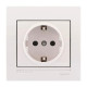 Розетка одинарная з/з LEZARD Deriy белая 702-0202-122В
