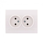 Розетка двохмесная б/з LEZARD Deriy белая