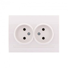 Розетка двохмесная б/з LEZARD Deriy белая