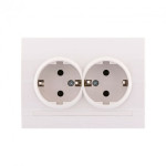 Розетка двухмесная з/з LEZARD Deriy белая