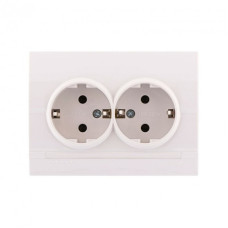 Розетка двухмесная з/з LEZARD Deriy белая
