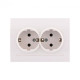 Розетка двухмесная з/з LEZARD Deriy белая