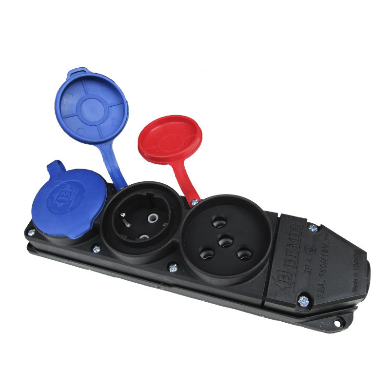 Розетка тройная BEMIS (1*3х фаз+2*1 фаз) каучук