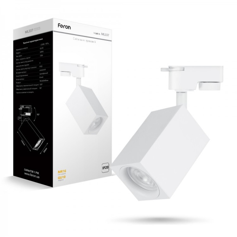 Трековый светодиодный светильник FERON ML337 MR16 GU10 белый 40137