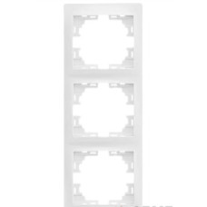Рамка тройная вертикальная LEZARD Mira белая 701-0200-153