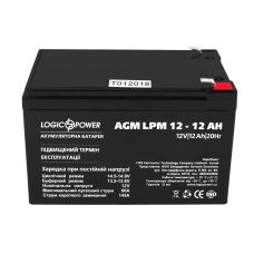 Аккумуляторная батарея свинцово-кислотная AGM LPM 12-12 AH LogicPower