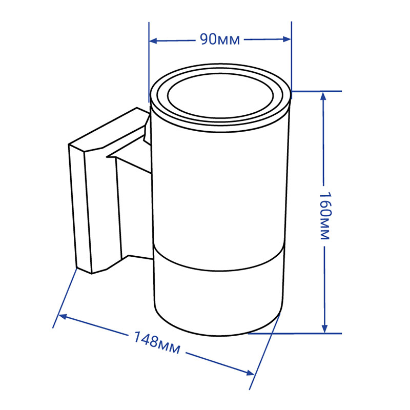 Архитектурный светильник FERON DH0701 E27 серый 06297