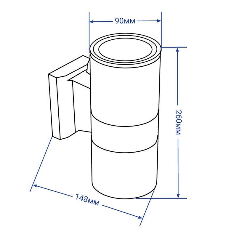 Архітектурний світильник FERON DH0702 2хE27 чорний 06294