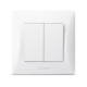 Выключатель двухклавишный VIDEX BINERA белый VF-BNSW2-W