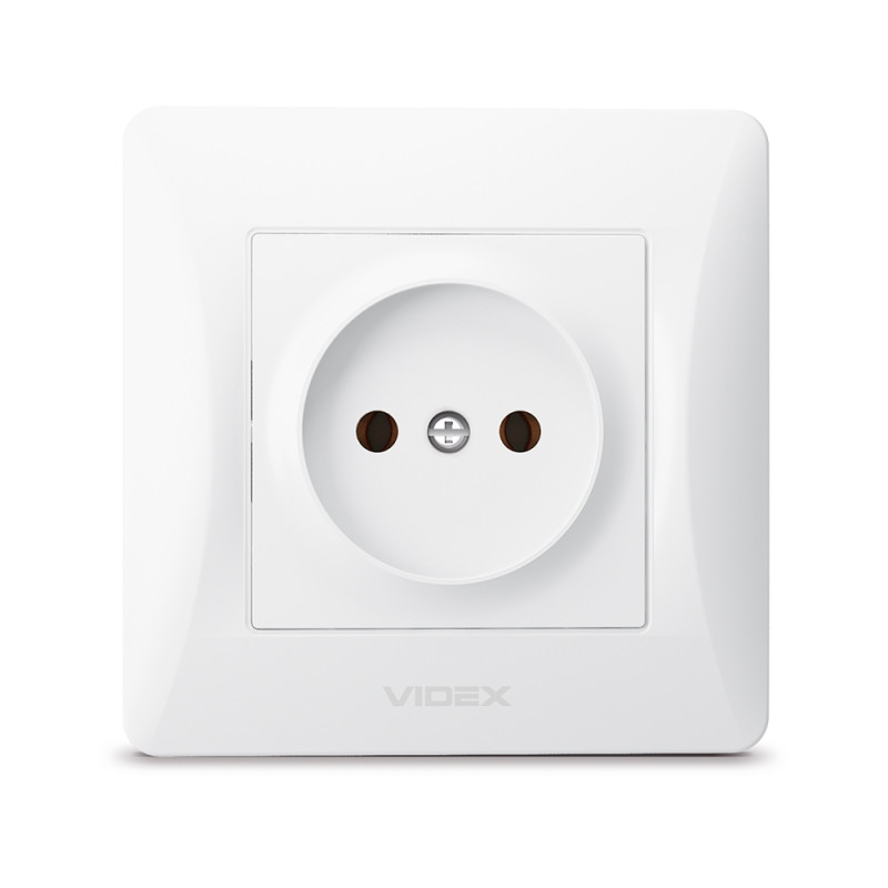 Розетка одинарная б/з VIDEX BINERA белая (VF-BNSK1-W)