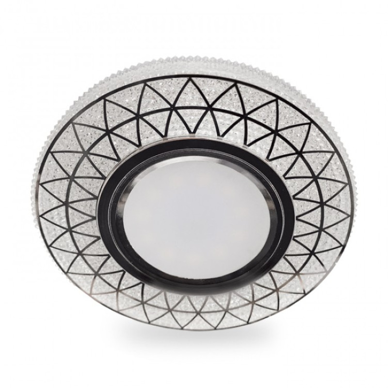 Врезной точечный светильник FERON CD832 MR16 прозрачный с подсветкой. 40025