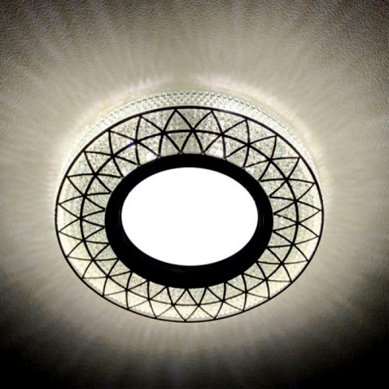 Врезной точечный светильник FERON CD832 MR16 прозрачный с подсветкой. 40025