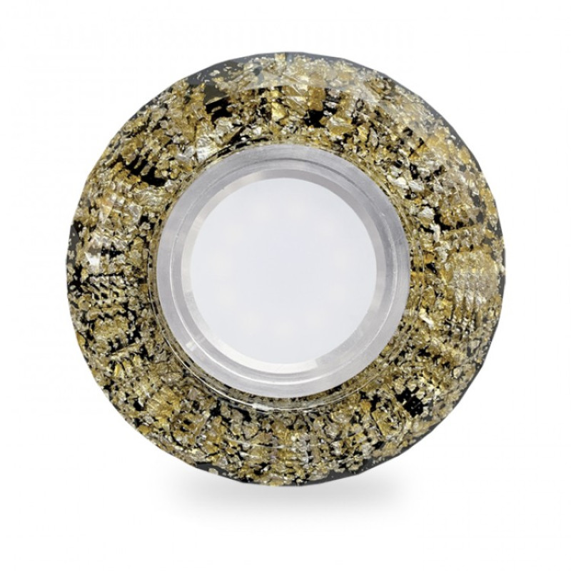 Врезной точечный светильник FERON CD830 MR16 черный-золото с LED подсветкой 40023