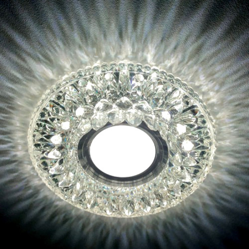 Врезной точечный светильник FERON CD942 MR16 прозрачный с подсветкой. 32655