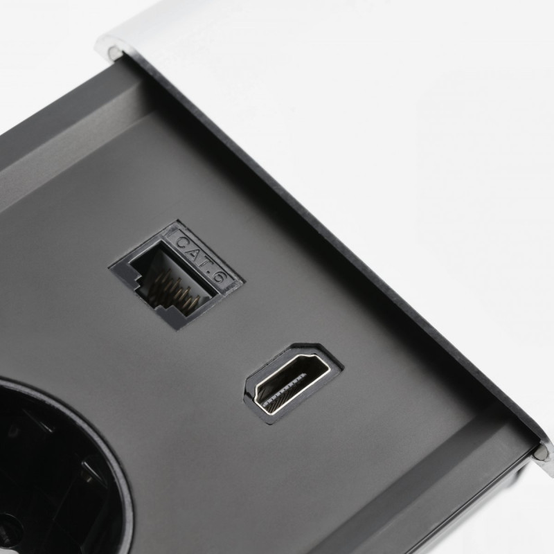 Удлинитель встроенный GTV PRESTINO 2x роз. schuko серебряный 1,5м AE-PB2SPRES-53