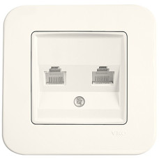 Розетка телефонная двойная VIKO Rollina крем 90421033
