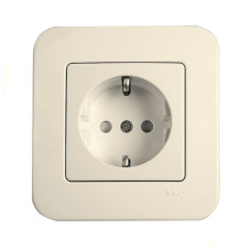 Розетка одинарная с/з и шторками VIKO Rollina крем 90421042