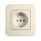 Розетка одинарная с/з и шторками VIKO Rollina крем 90421042