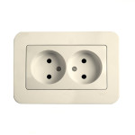 Розетка двухмесная б/з VIKO Rollina крем 90421055