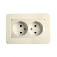 Розетка двухмесная б/з VIKO Rollina крем 90421055