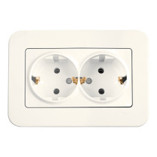 Розетка двухмесная с/з VIKO Rollina крем 90421056