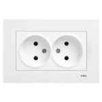 Розетка двухмесная б/з VIKO Karre белая 90960055