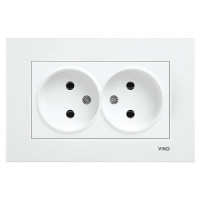 Розетка двухмесная б/з VIKO Karre белая 90960055