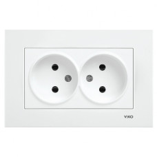 Розетка двухмесная б/з VIKO Karre белая 90960055