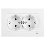 Розетка двухмесная с/з VIKO Karre белая 90960056