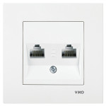 Розетка компьютерная двойная VIKO Karre белая 90960034