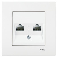 Розетка компьютерная двойная VIKO Karre белая 90960034