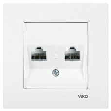 Розетка компьютерная двойная VIKO Karre белая 90960034