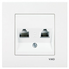 Розетка компьютерная и телефонная VIKO Karre белая 90960035
