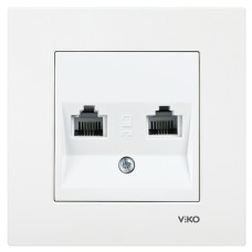 Розетка телефонная двойная VIKO Karre белая 90960033
